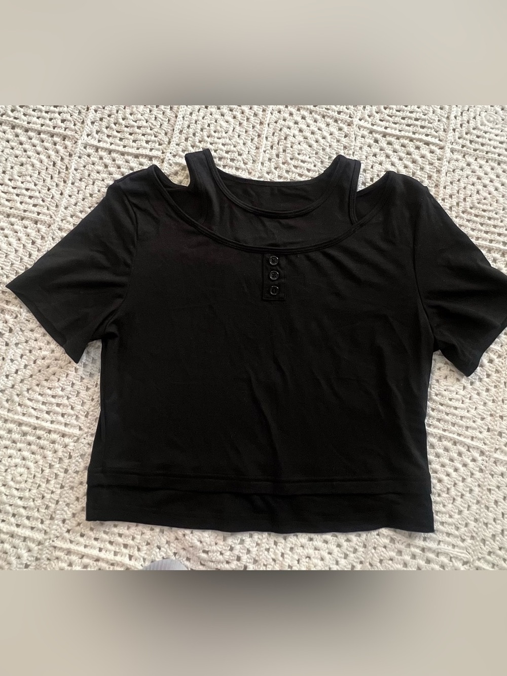 Halara Black Soft Lightweight Crop Top Sz M
